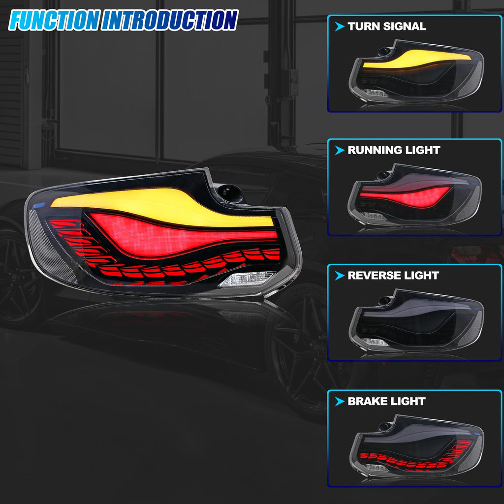 Running, brake, turn and reverse functions of the 2014-2020 BMW 2 Series F22 / F23 / M2 F87 LED tail light