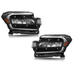 LED Headlights Pair w/o DRL, Black Trim for Ford Expedition (2022-2024)