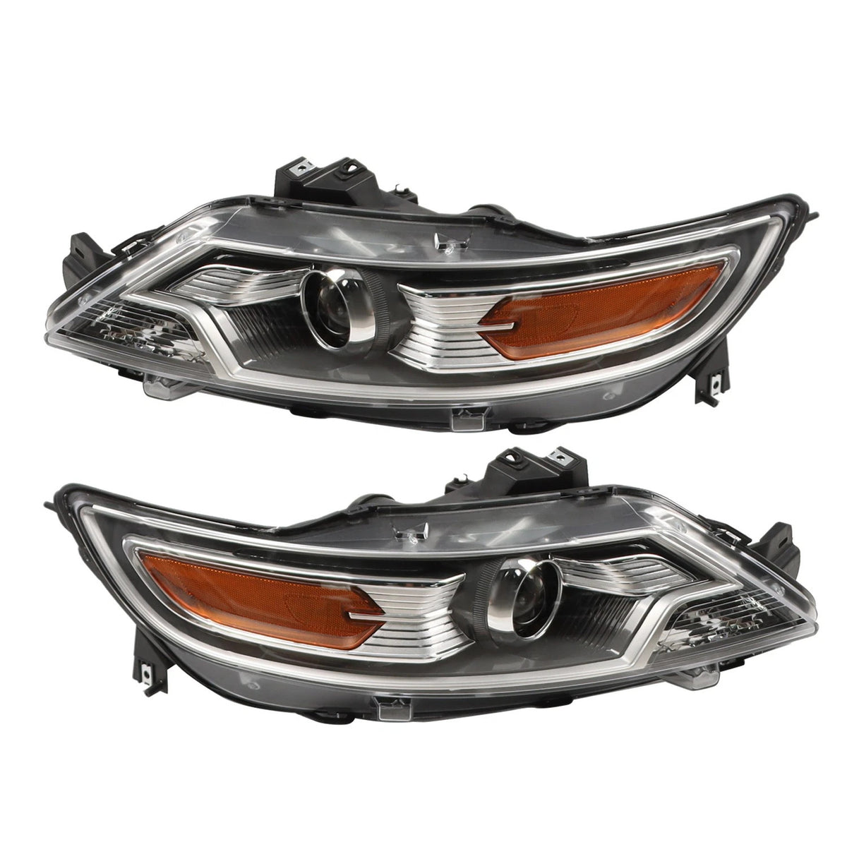 Chrome Halogen Projector Headlights Pair w/ Bulbs for Ford Taurus SE SEL Limited (2010-2012)