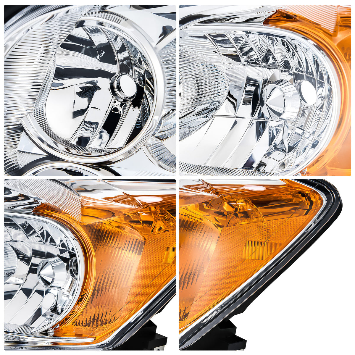 Chrome Halogen headlights pair front view for 2009-2012 Toyota RAV4