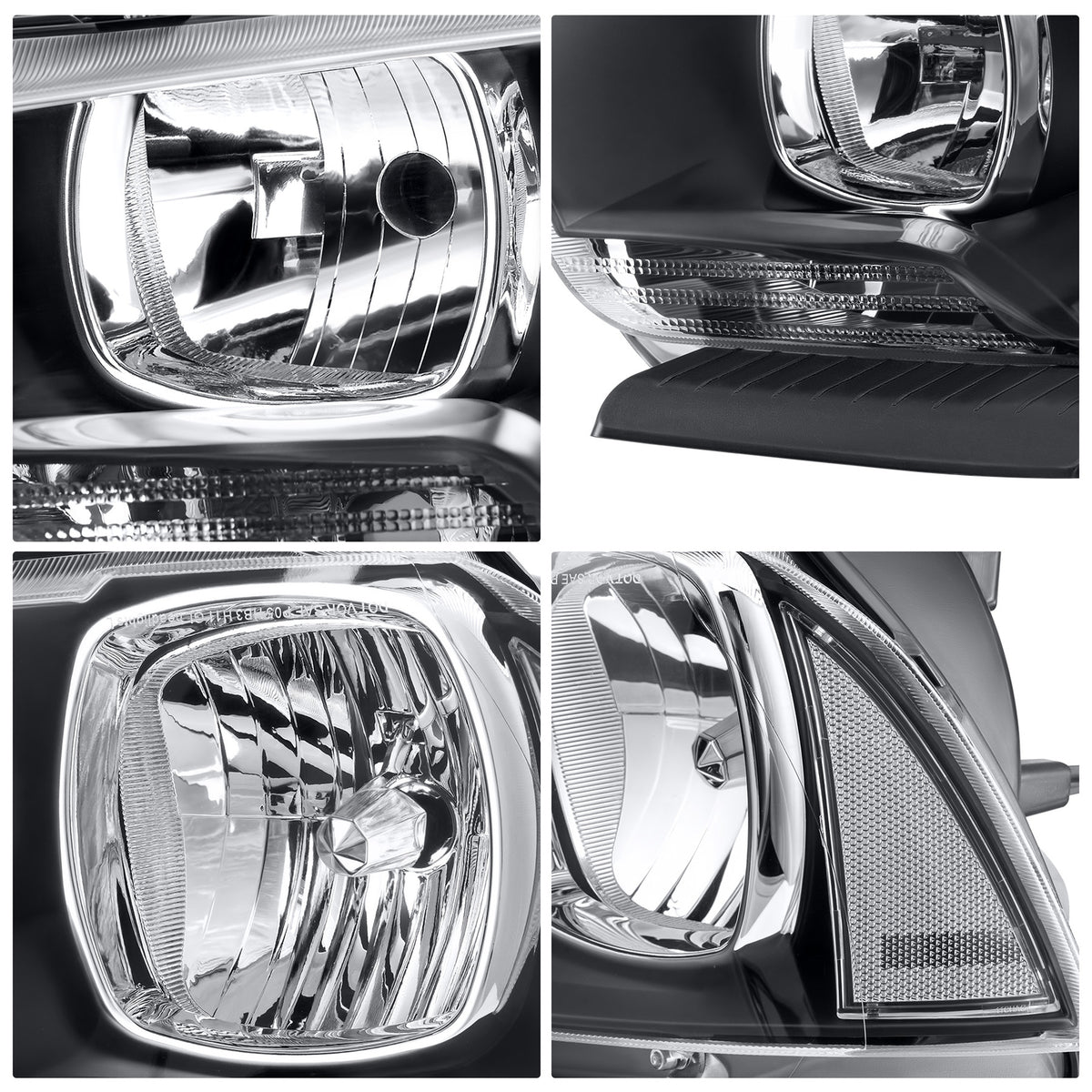 Black Halogen headlights pair front view for 2011-2014 Dodge Charger
