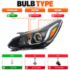 Pair halogen headlight front angle for 2019-2022 Chevy Spark