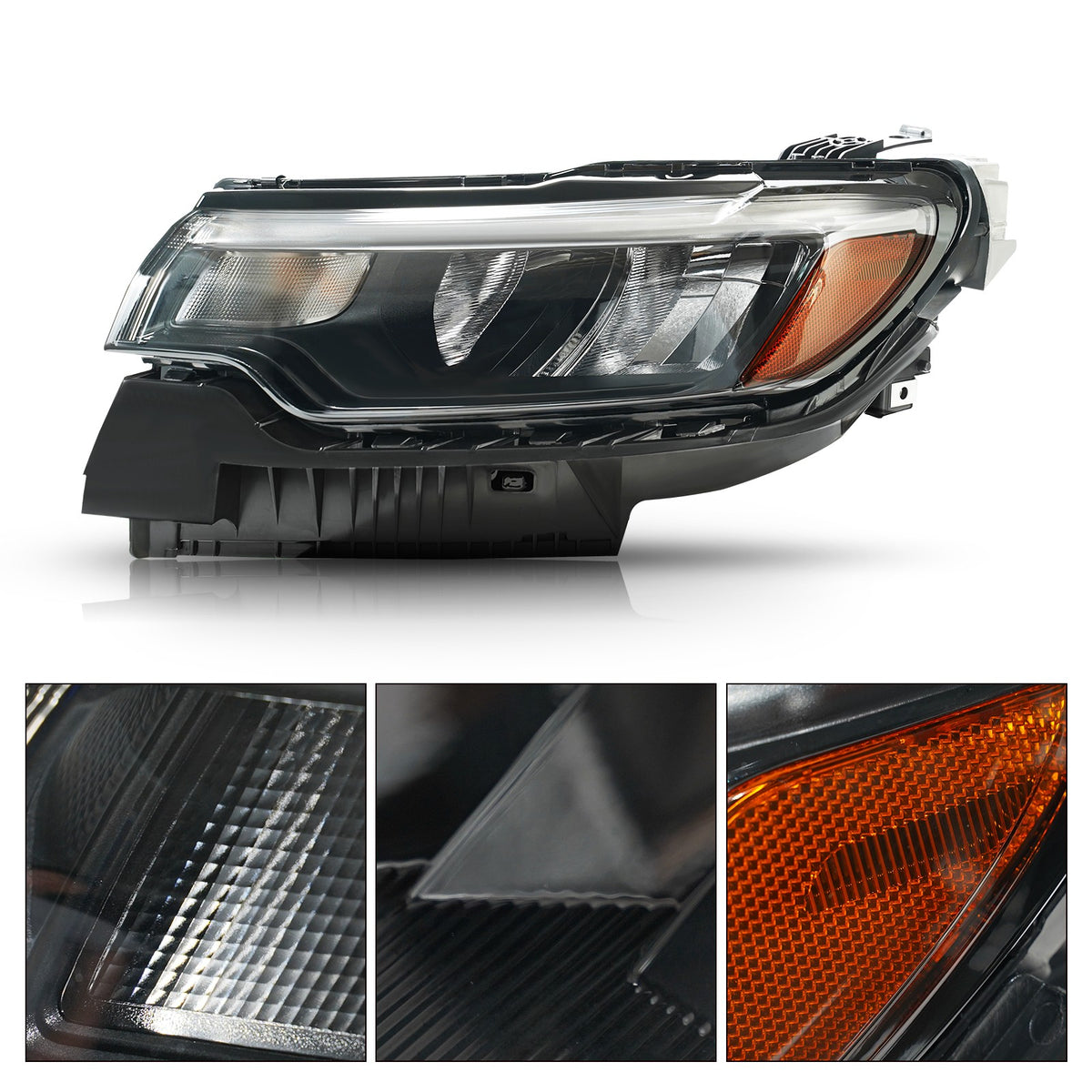 Pair LED headlight front angle for 2022-2026 Jeep Compass