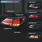 Running, brake, turn and reverse functions of the 2010-2015 Lexus RX350 / RX450h LED tail light