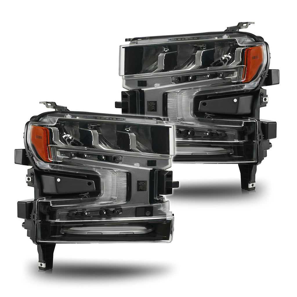 Full LED Headlights Pair w/ LED Turn Signal for Chevy Silverado 1500 (2019-2022)