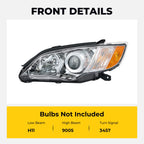 Headlight bulb size diagram for 2008-2009 Subaru Outback Chrome Projector Halogen headlights