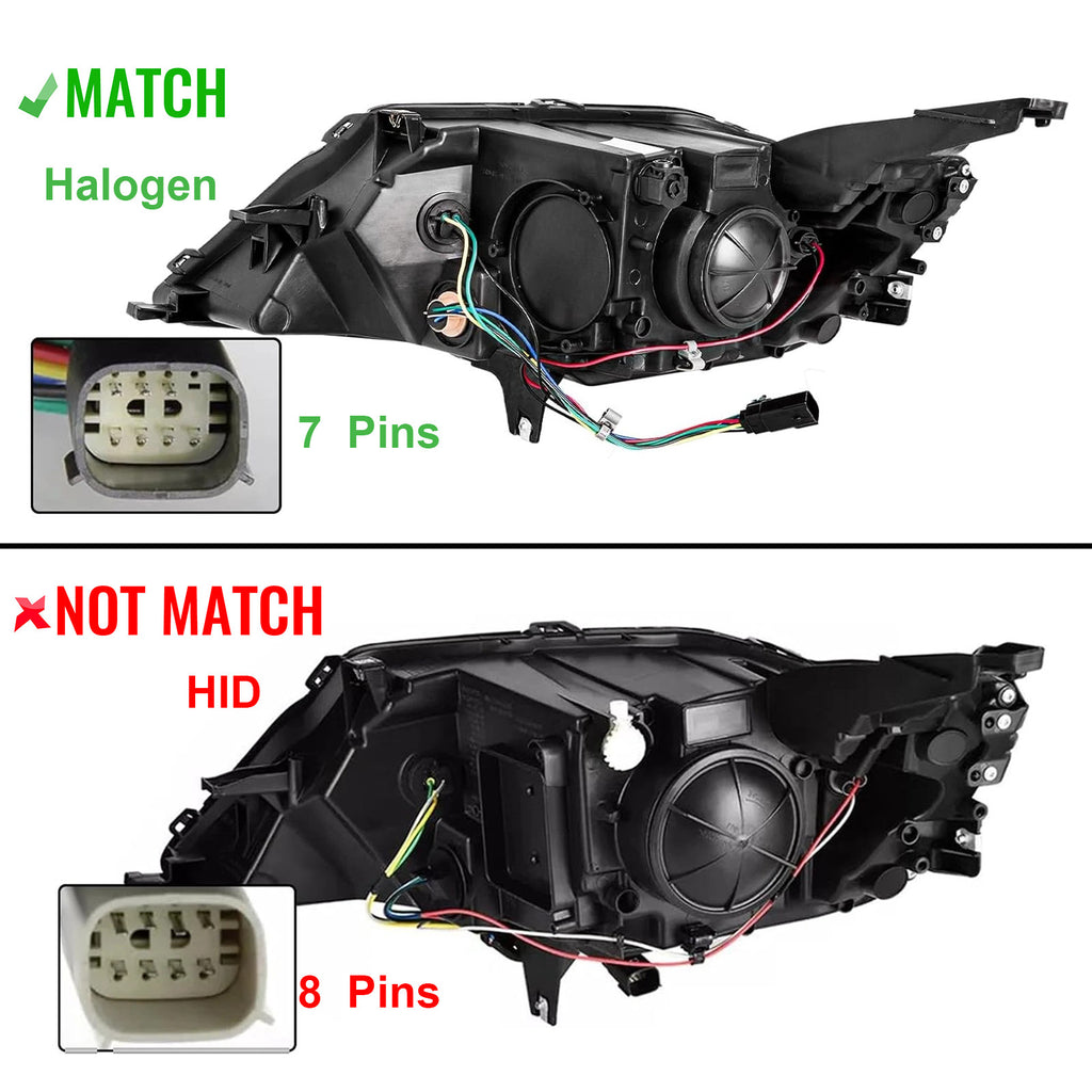 Connector pin match diagram for 2014-2020 Chevy Impala headlights