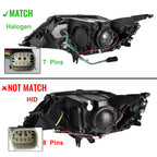 Connector pin match diagram for 2014-2020 Chevy Impala headlights