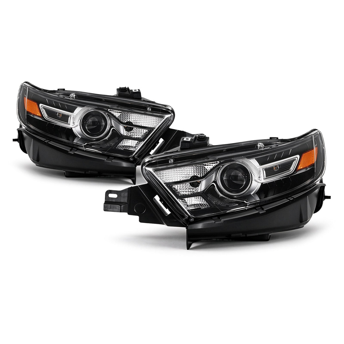 Black HID Projector Headlights Pair for Ford Taurus (2013-2019)