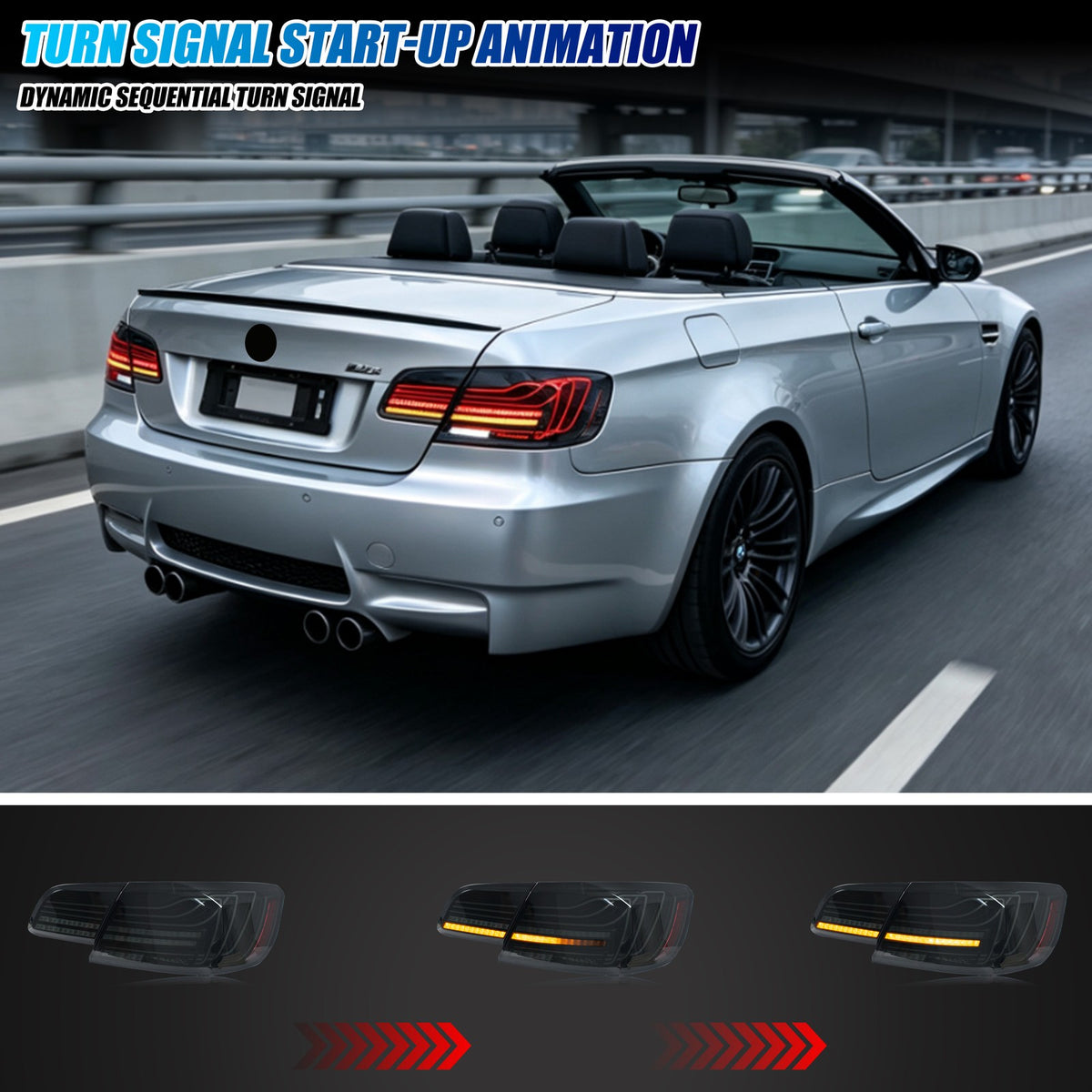 Sequential LED turn signal on the 2007-2013 BMW 3 Series Convertible E93 / M3 tail light