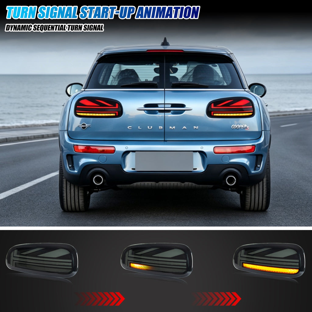Sequential LED turn signal on the 2016-2019 Mini Cooper Clubman F54 tail light