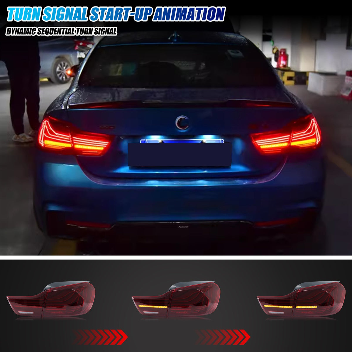Sequential LED turn signal on the 2014-2020 BMW 4 Series F32 / F36 / M4 F82 tail light