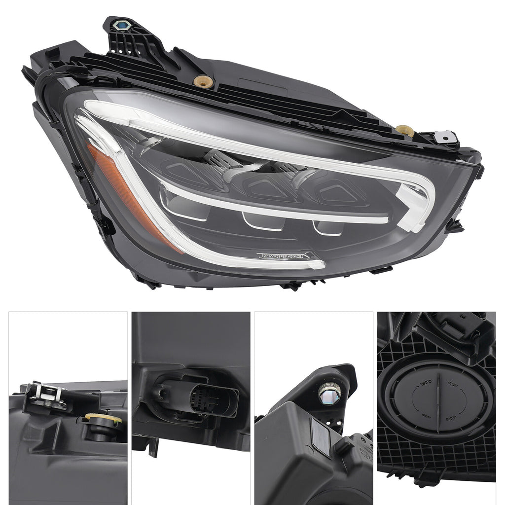 Pair LED headlight front angle for 2020-2022 Mercedes-Benz GLC