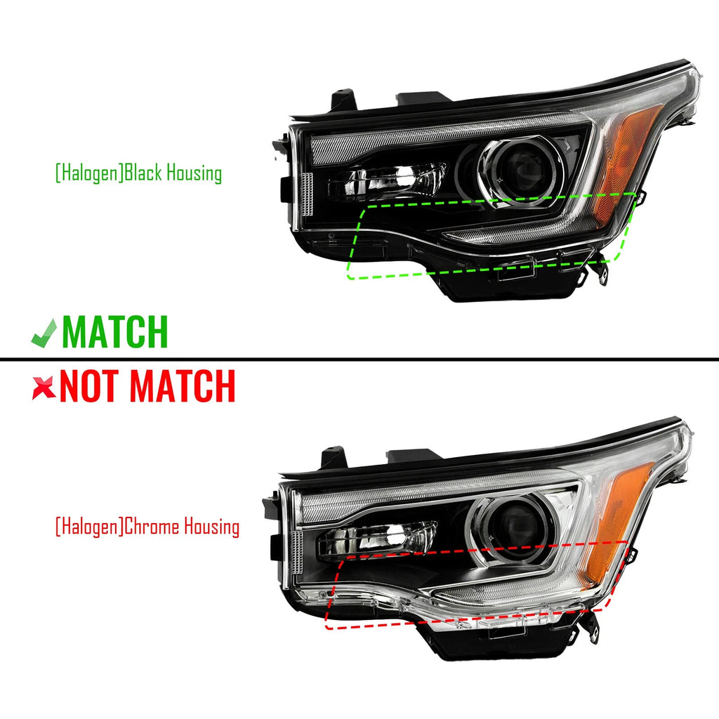 Right halogen headlight side angle for 2017-2019 GMC Acadia