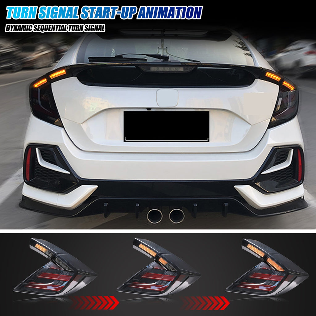 Sequential LED turn signal on the 2017-2021 Honda Civic Hatchback tail light