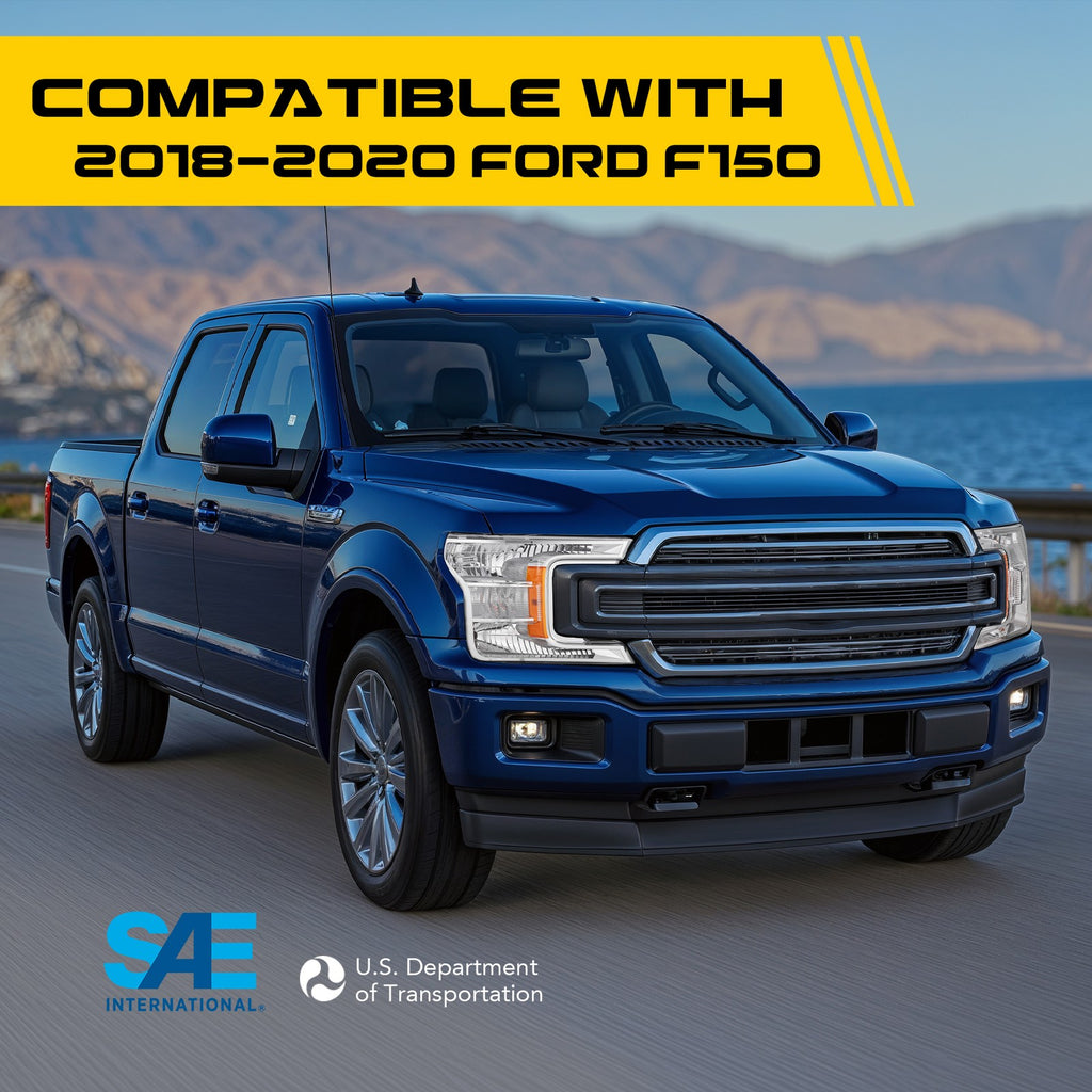 Fitment chart for Chrome Halogen headlights, 2018-2020 Ford F-150