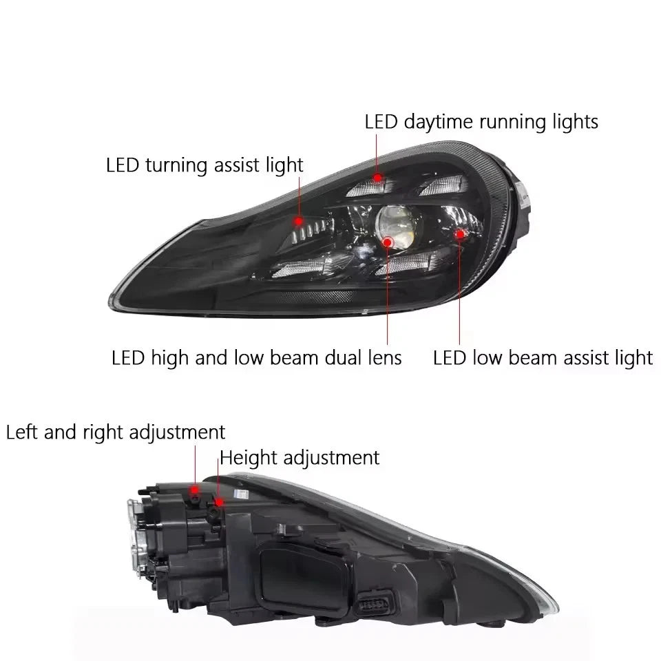 Full LED headlight features and specifications for 2007-2010 Porsche Cayenne 957 (image 2)