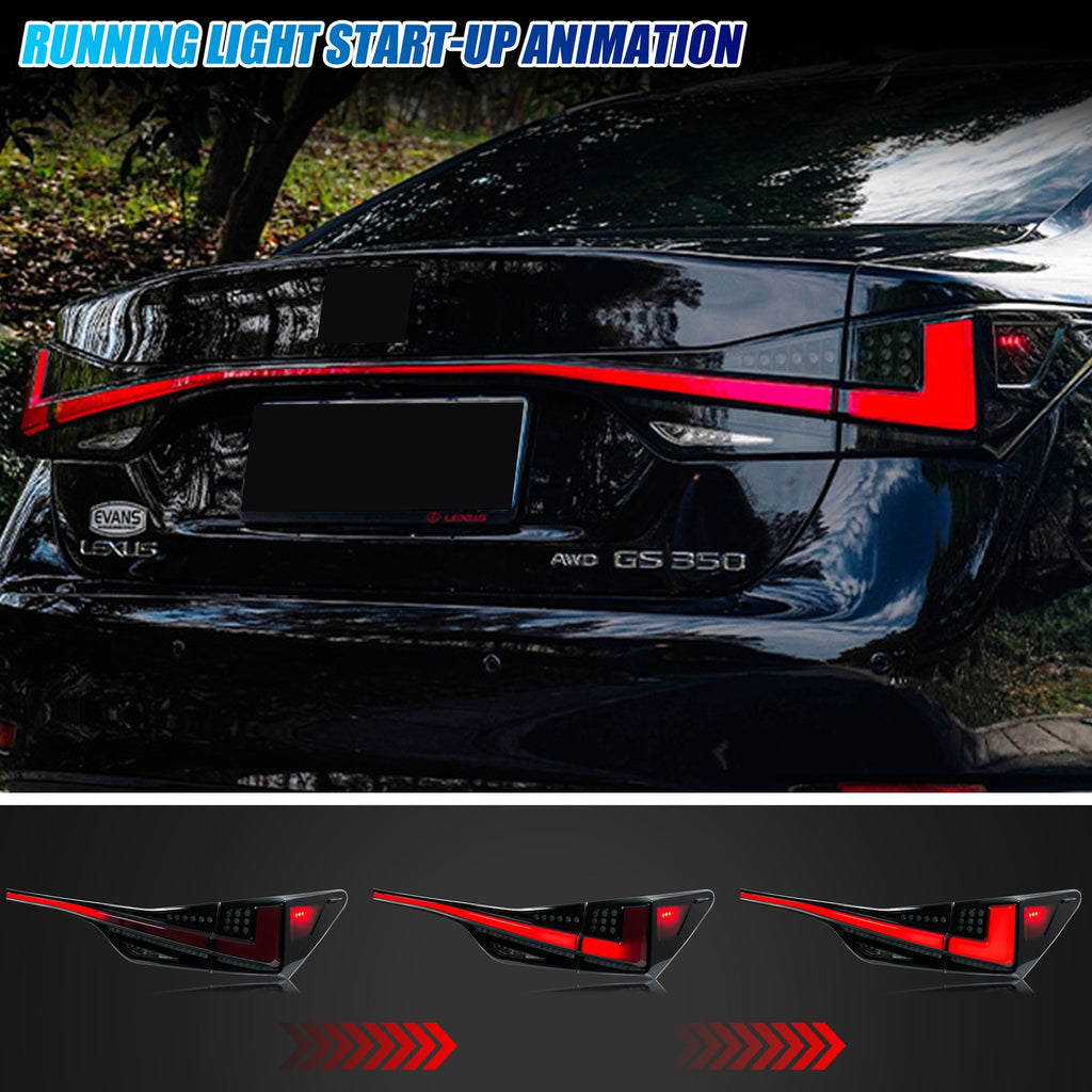 Running light start-up animation on the 2013-2020 Lexus GS350 / GS200t / GS F LED tail lights