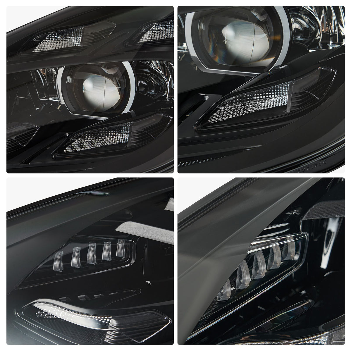2023 Style Full LED headlights pair front view for 2015-2018 Porsche Cayenne 958.2
