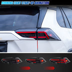 Running light start-up animation on the 2019-2024 Toyota RAV4 LED tail lights