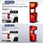 chrome halogen tail light view 4 for Chevy Silverado 1500 (2019-2026)