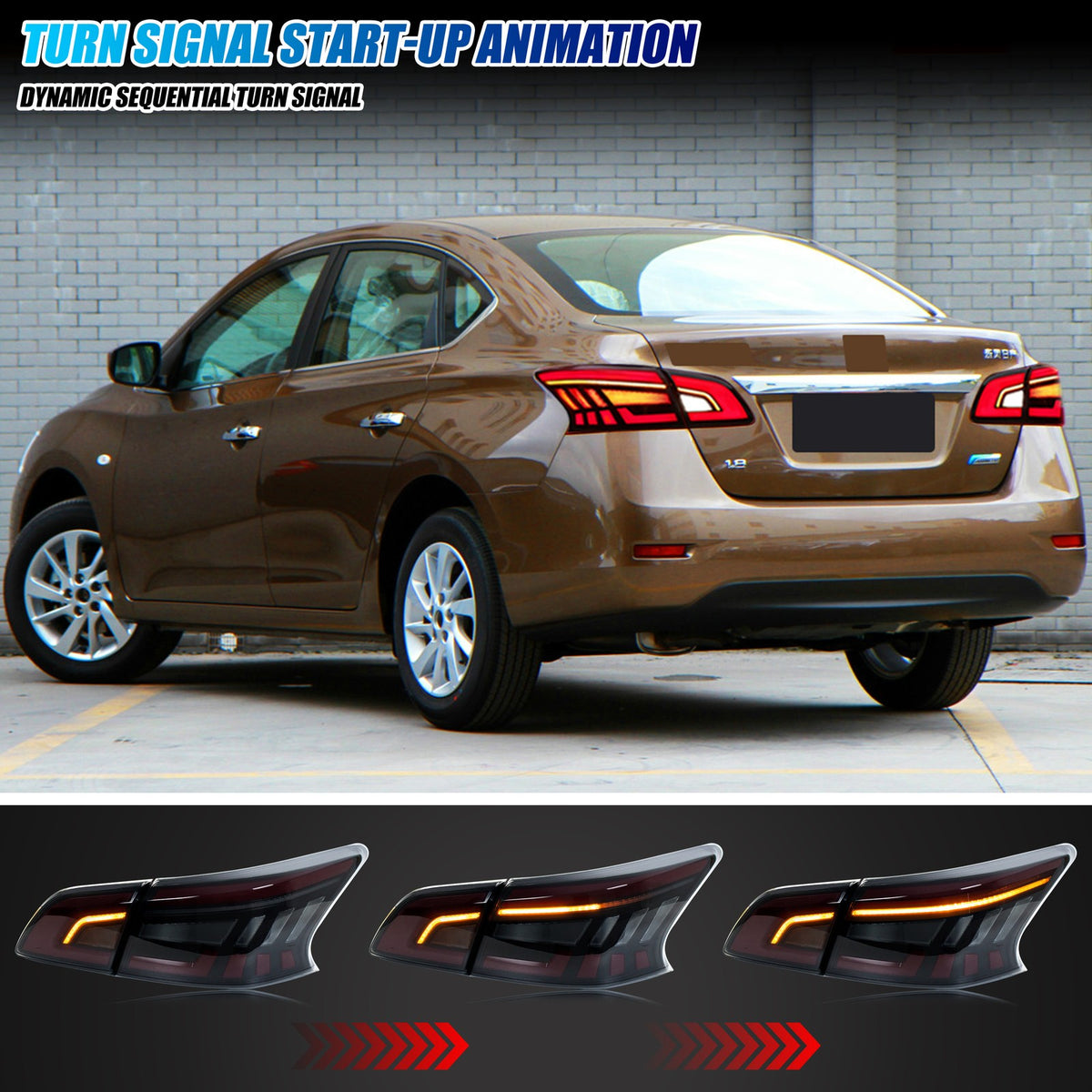 Sequential LED turn signal on the 2013-2019 Nissan Sentra tail light