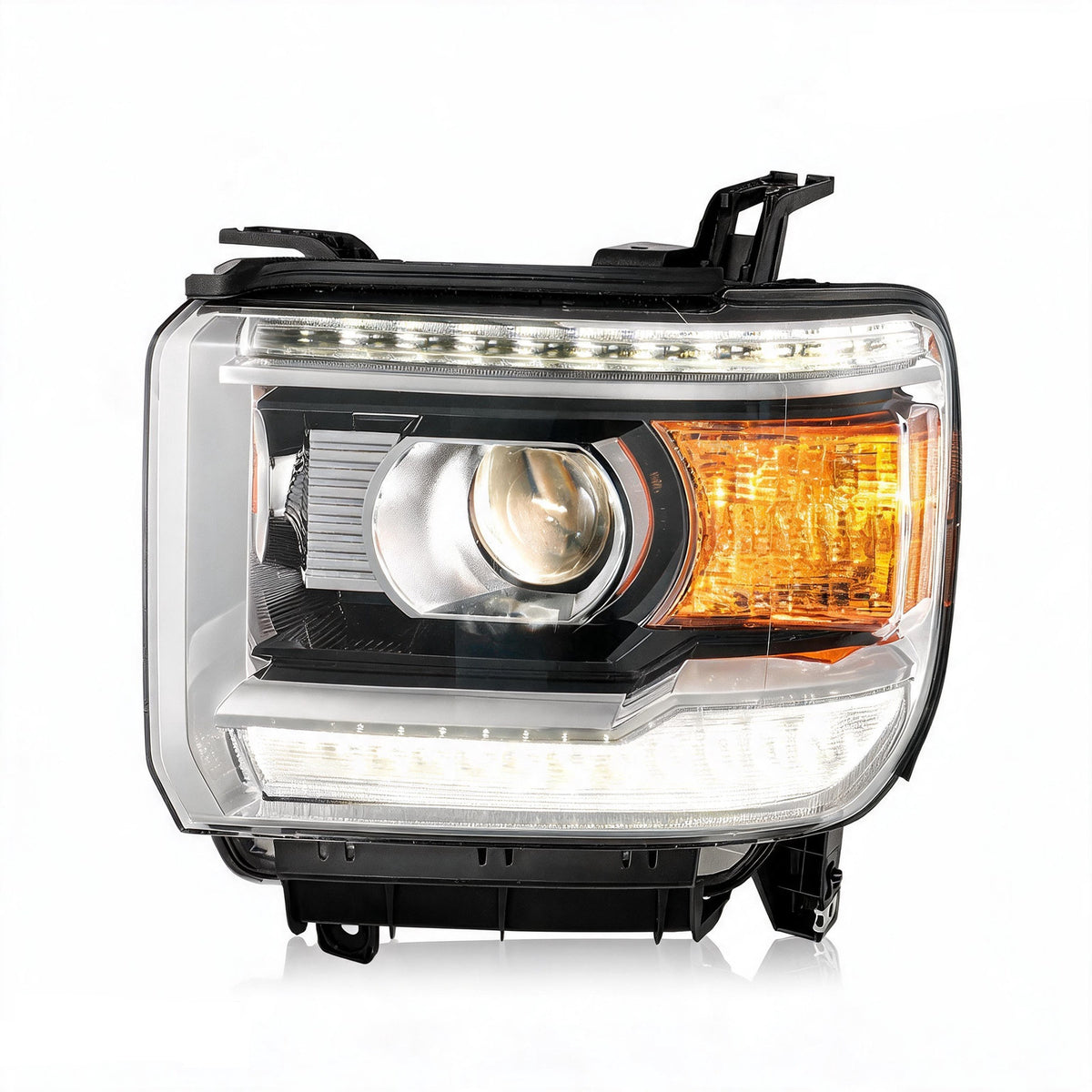Pair halogen projector headlight front angle for 2015-2019 GMC Sierra HD