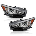 Chrome Full LED Headlights Pair w/ AFS for Infiniti Q50 (2014-2017)