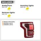 dark red LED tail light view 4 for Ford F-150 Raptor with BLIS (2017-2019)