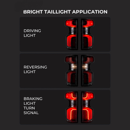 black LED tail light view 4 for Chevy Silverado 1500 (2019-2026)