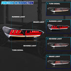 Running, brake, turn and reverse functions of the 2018-2023 Toyota Camry LED tail light