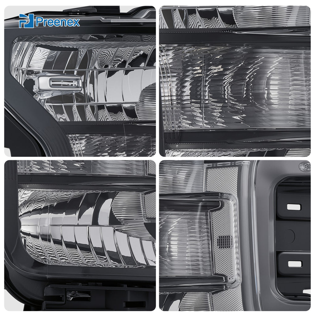 Driver side Black Halogen headlight close-up for 2018-2020 Ford F-150