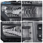 Driver side Black Halogen headlight close-up for 2018-2020 Ford F-150