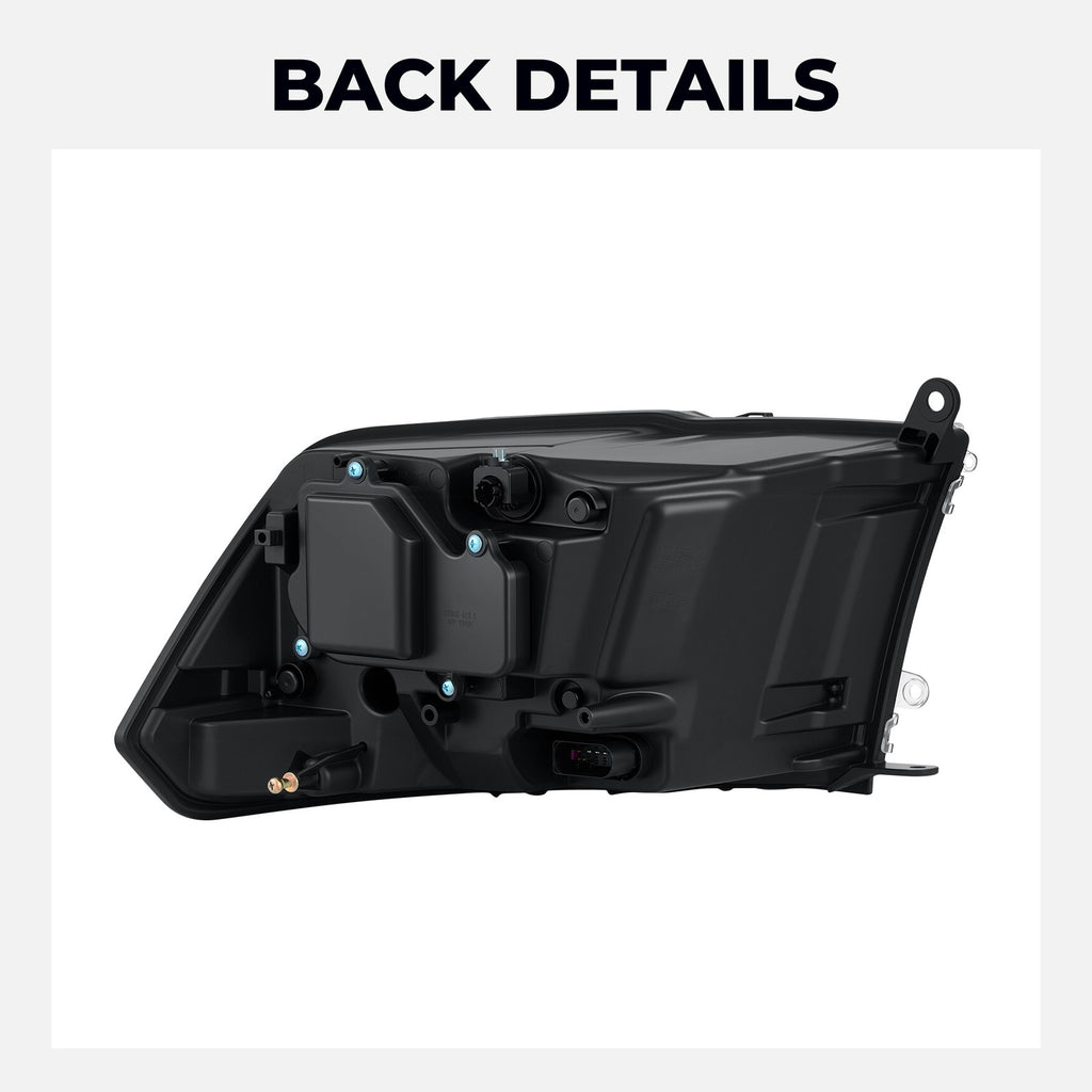 Chrome Projector Halogen headlight features and specifications for 2013-2018 Ram 1500 2500 3500