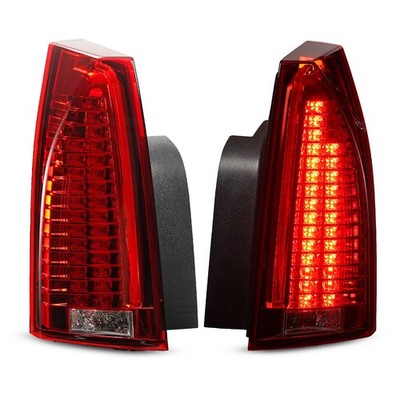 chrome red LED tail light view 4 for Cadillac CTS Sedan (2008-2013)