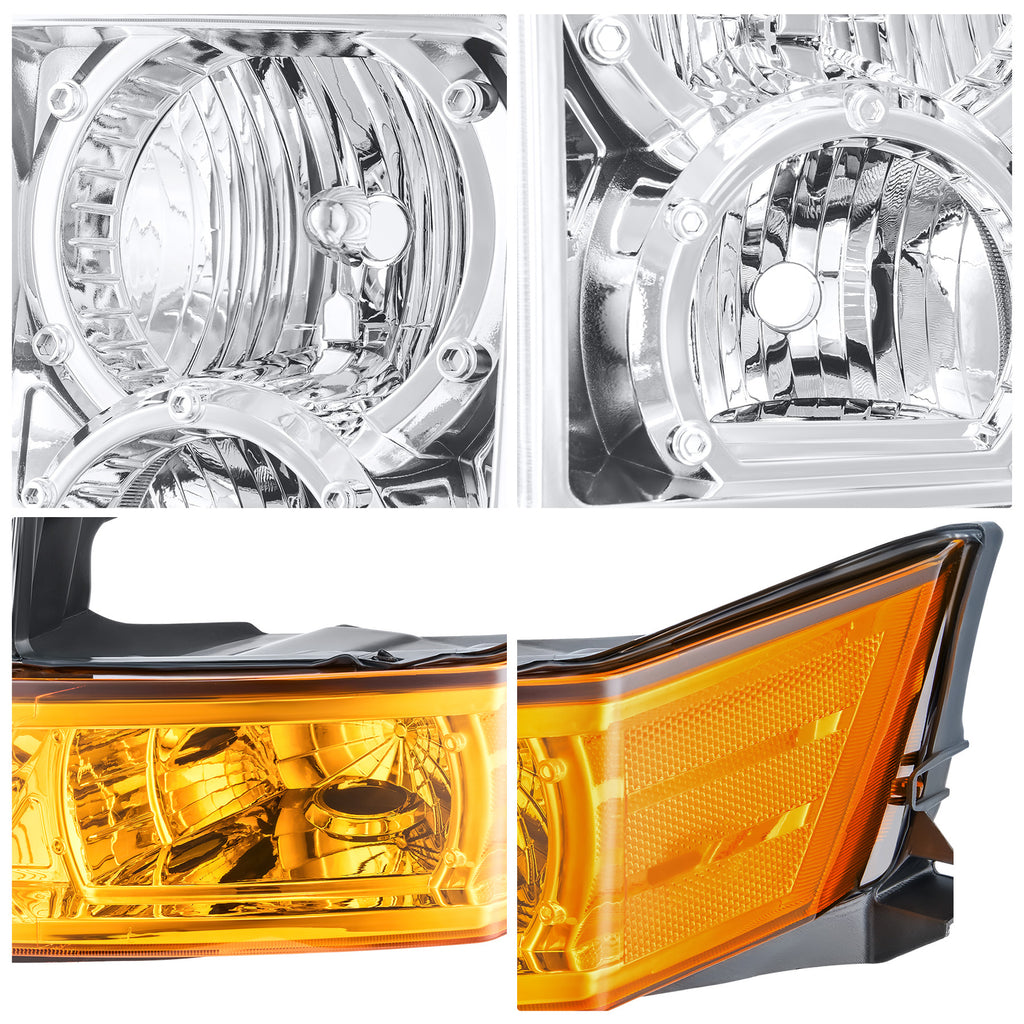 Chrome Halogen headlights pair front view for 2006-2010 Jeep Commander