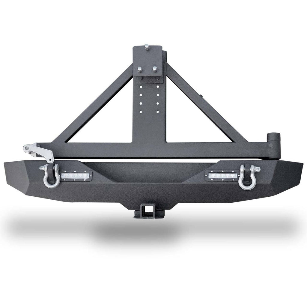 Front and Rear Tire Carrier Rock Crawler Bumpers for Wrangler JK 2007-2018 Bumper