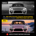 Fitment chart for 2023 Style Full LED headlights, 2011-2014 Porsche Cayenne 958