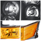 Black Halogen headlights pair front view for 2006-2010 Jeep Commander