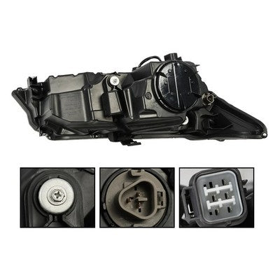 Driver side Black Full LED Jewel Eye headlight close-up for 2014-2016 Acura MDX