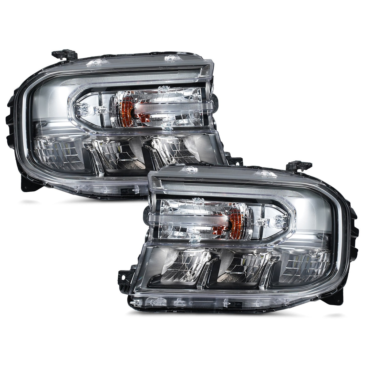 LED Headlights Pair w/ LED DRL & Module, Chrome for Ford Maverick Lariat (2022-2024)