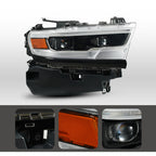 Pair LED headlight front angle for 2019-2024 Ram 1500