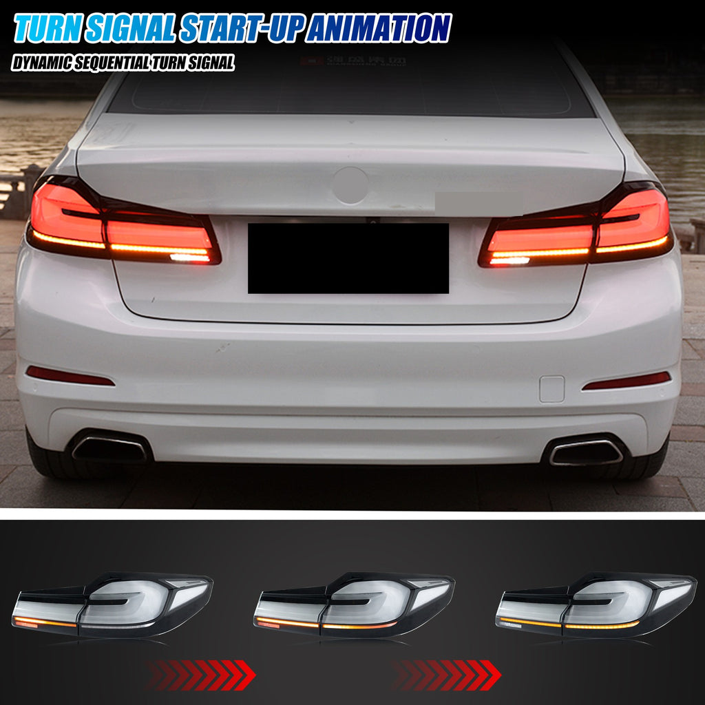 Sequential LED turn signal on the 2017-2020 BMW 5 Series G30 / M5 F90 tail light