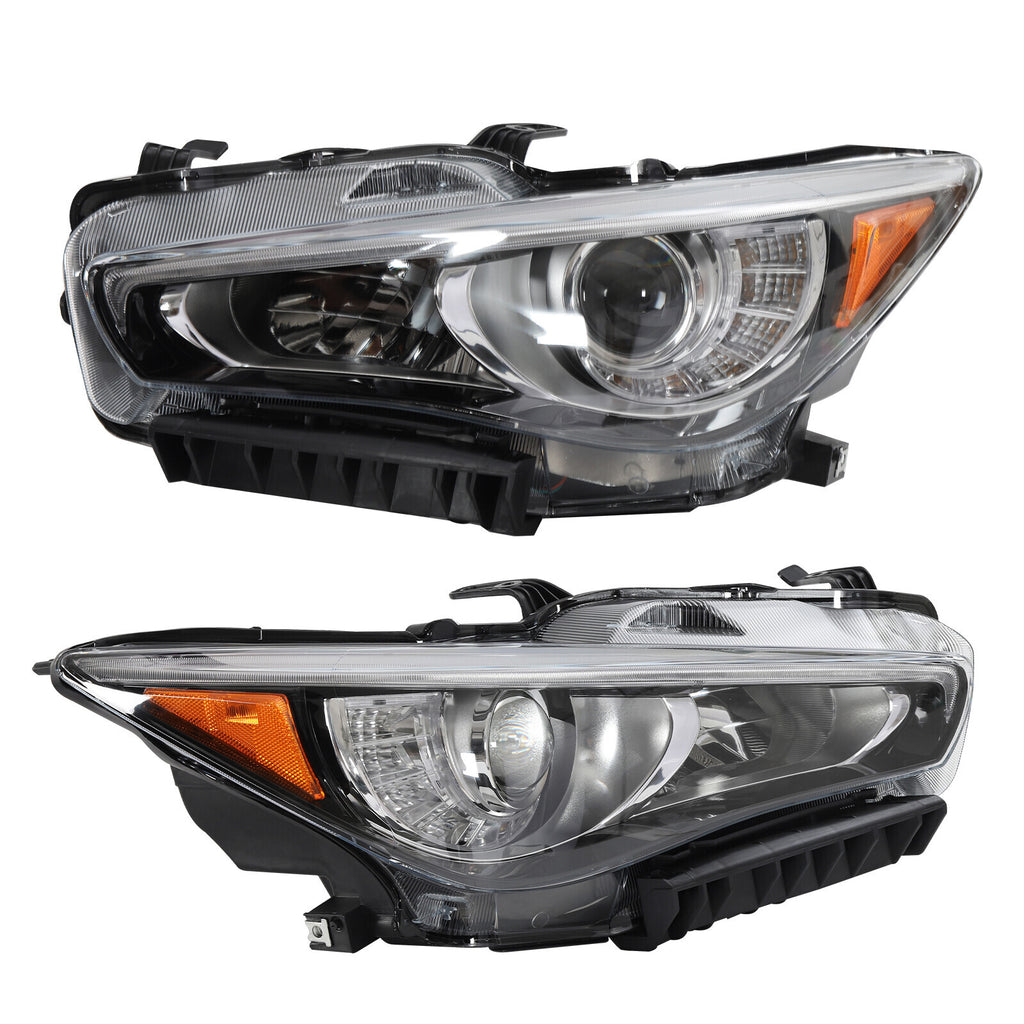 Pair LED headlight front angle for 2016-2019 Infiniti Q50