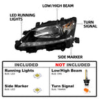 Bulb size diagram for 2013-2015 Lexus GS350 headlights
