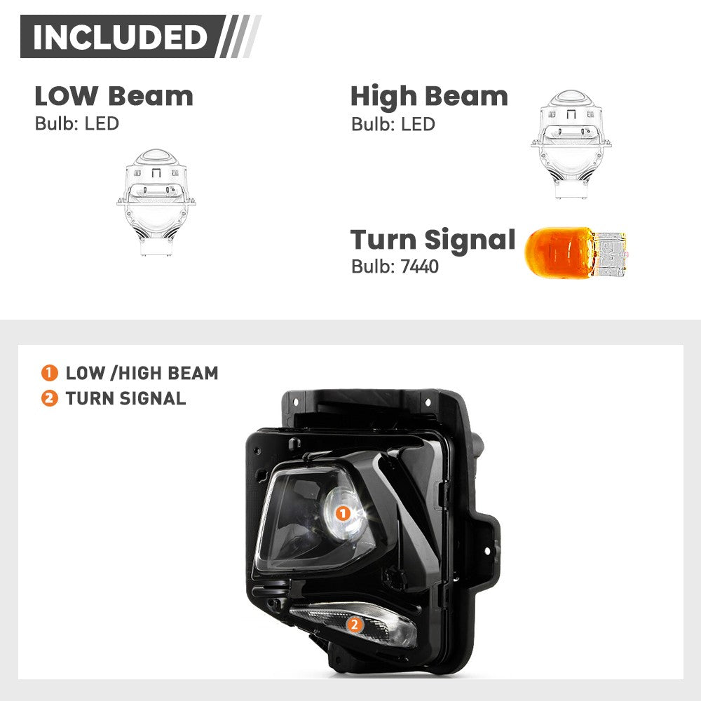 Pair LED headlight front angle for 2019-2022 Chevy Blazer