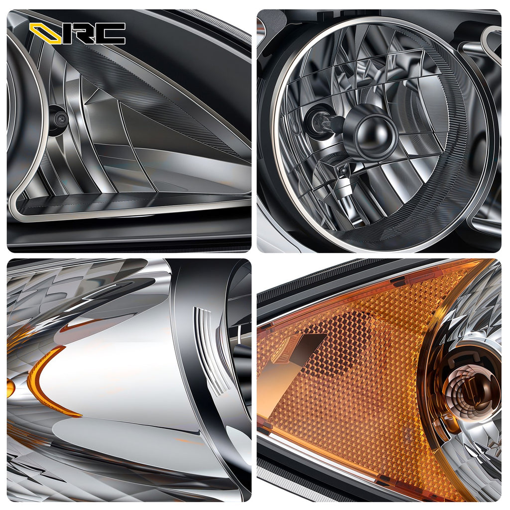 Chrome Halogen headlights pair front view for 2008-2016 International ProStar