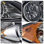 Chrome Halogen headlights pair front view for 2008-2016 International ProStar