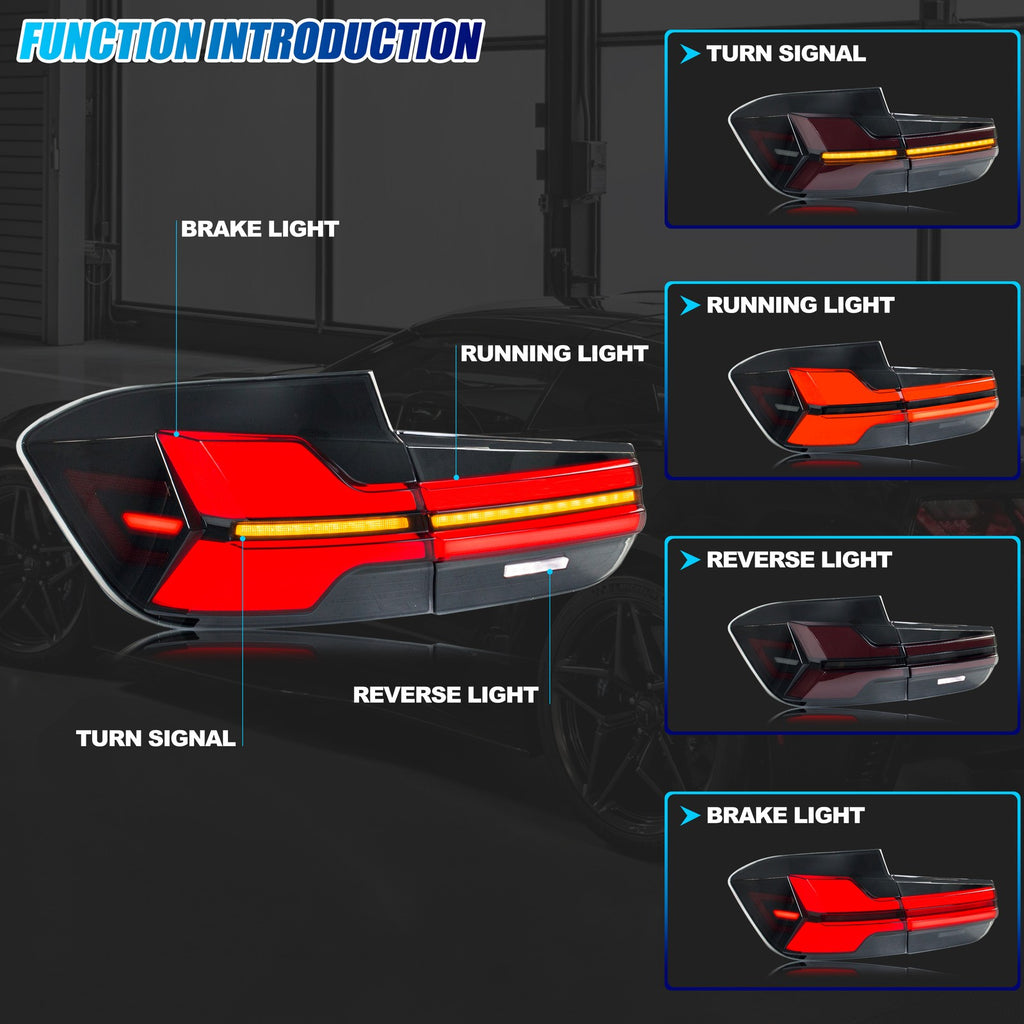 Running, brake, turn and reverse functions of the 2013-2018 BMW 3 Series F30 / M3 F80 LED tail light