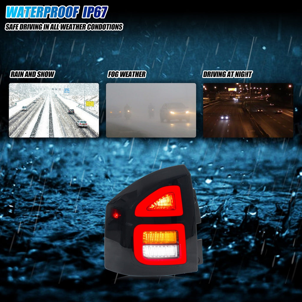 Sealed, waterproof construction of the 2007-2017 Jeep Compass LED tail light